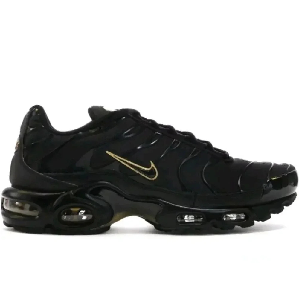 NIKE AIR MAX PLUS TN TUNED "MULTI SWOOSH"DX2652 001 TRAINERS Sz 8.5 Black Gold